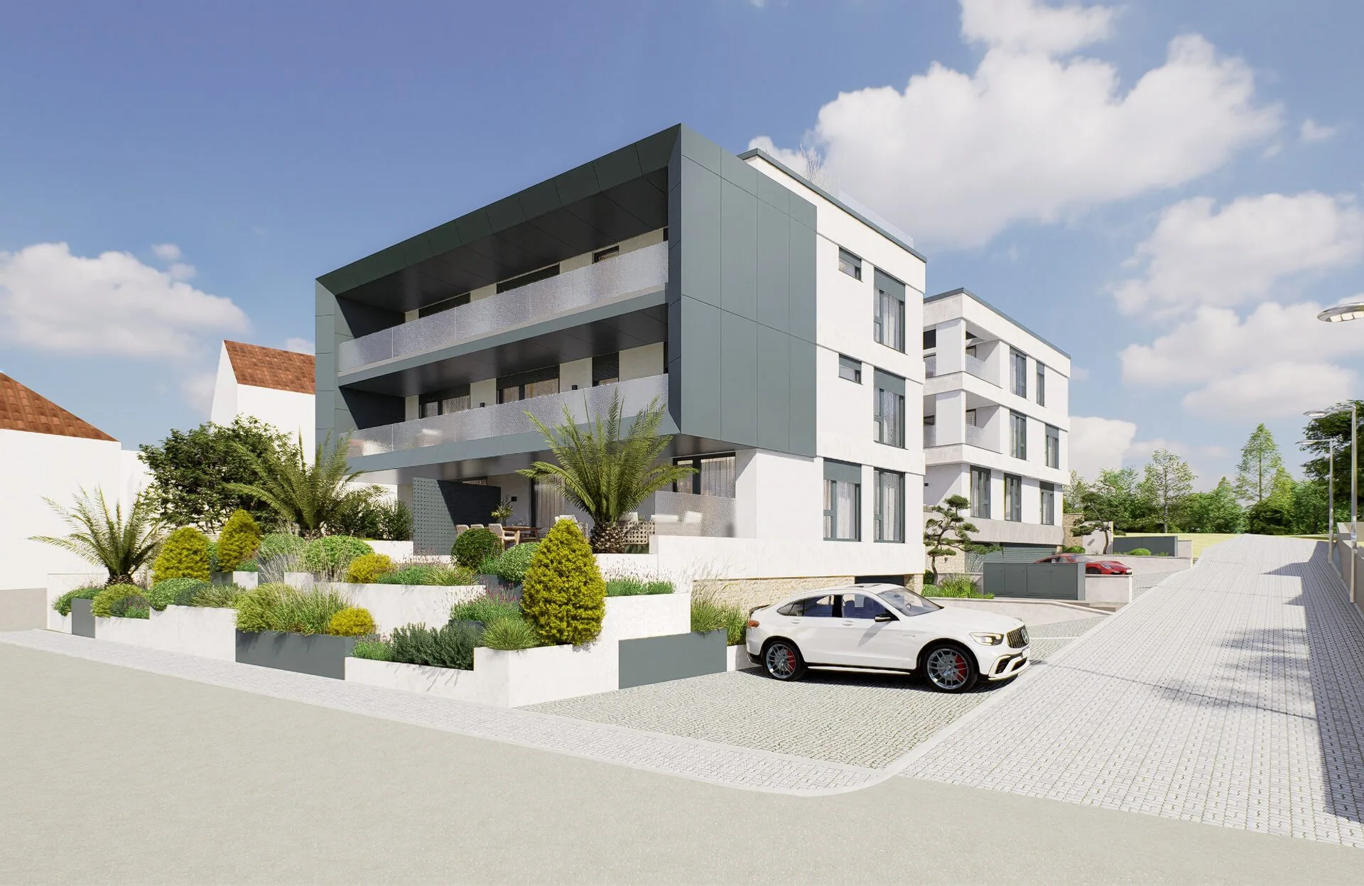 Apartmánový dům u moře — vizualizace