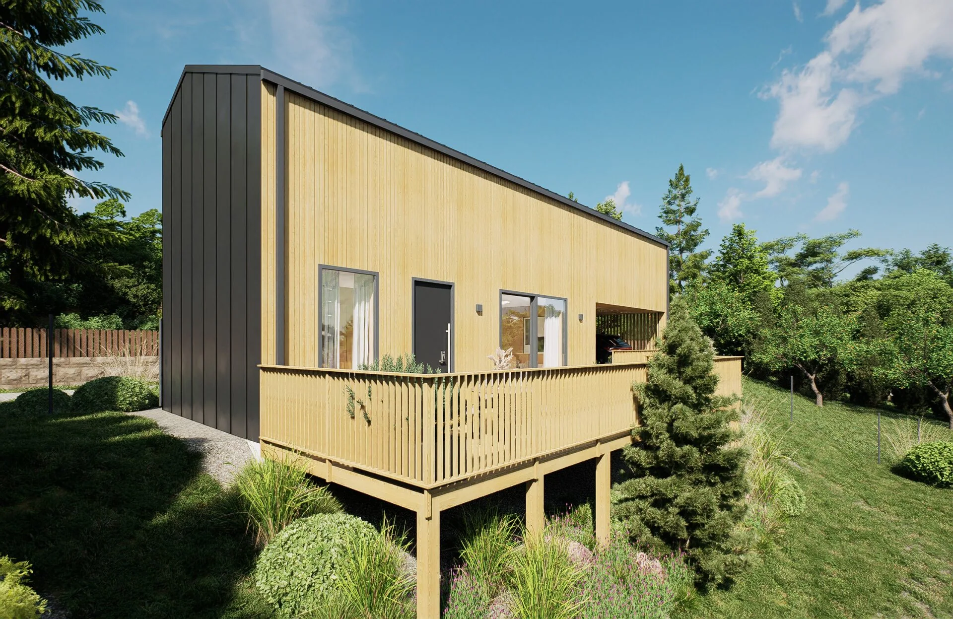 Tiny house s krytým stáním — Fig.03